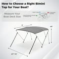 thumbnail image 3 of Gymax Bimini Bateau à 3 Arcs avec Sangles de Rangement pour Bottes, 3 of 9