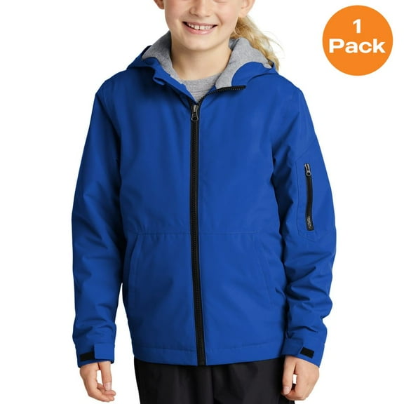 Sport-Tek YST56 Youth Waterproof Insulated Jacket, True Royal, M, Womens Outdoor Jackets & Outerwear