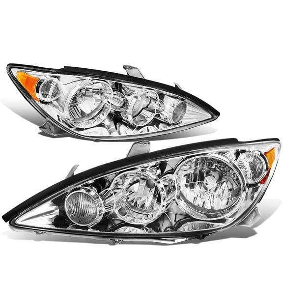 DNA Motoring For 05-06 Toyota Camry Factory Style Chrome Amber Corner Headlight Lamps Pair