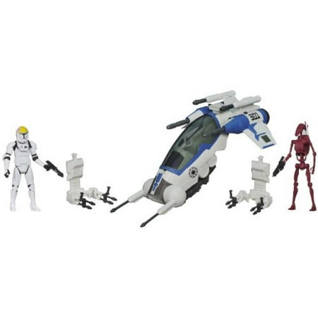 Star Wars 501st Legion Attack Dropship Vehicle with Clone Pilot and Battle Droid Figures