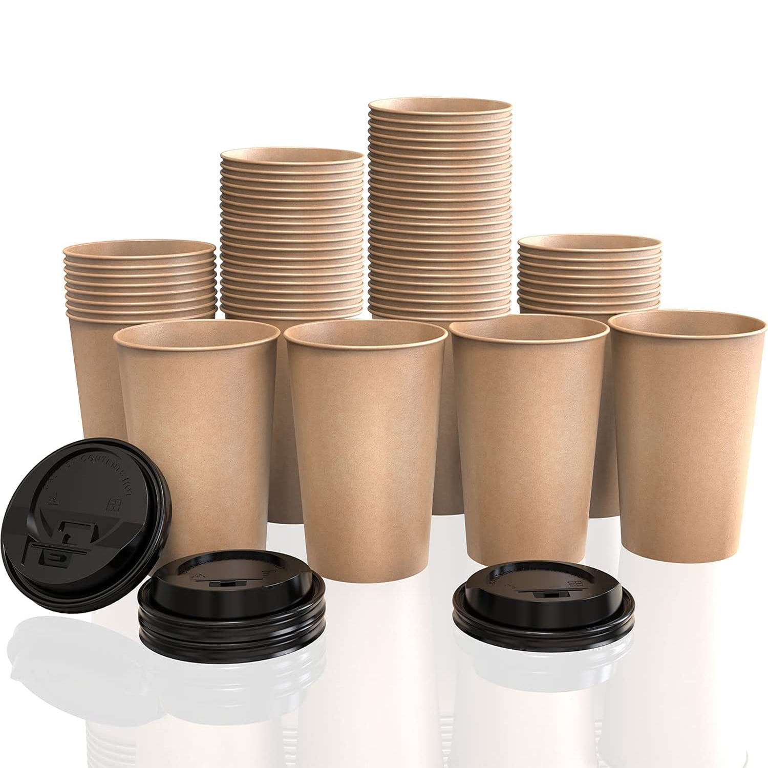 8 oz Disposable Coffee Cups with Lids , for Coffee Beverages and Cold
