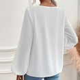 thumbnail image 5 of under 10.00 LYXSSBYX Solid Long Sleeves Women Tops Satin Socket V-Neck Solid-color Commute Long Sleeve Blouses Shirt Tops, 5 of 9