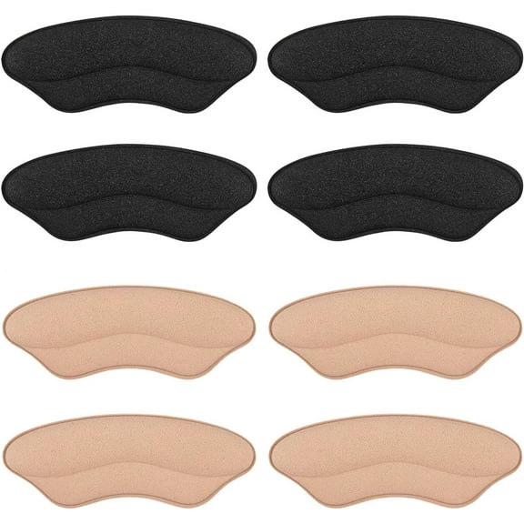 Premium Foam Heel Pads for Shoe That are Too Big Inserts Grips, Back of Heel Cushions Protectors Liner Heel Slip Pads,Blisters,Filler for Loose Shoe Fit for Men Women (4PairsRosybrownBlack)