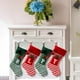 thumbnail image 3 of Medias navideñas bordadas con monograma inicial de 15,8 x 7,8 pulgadas, medias navideñas tejidas a rayas con letras rojas, blancas y verdes para decoración familiar, fiestas y chimeneas de Navidad., 3 of 5
