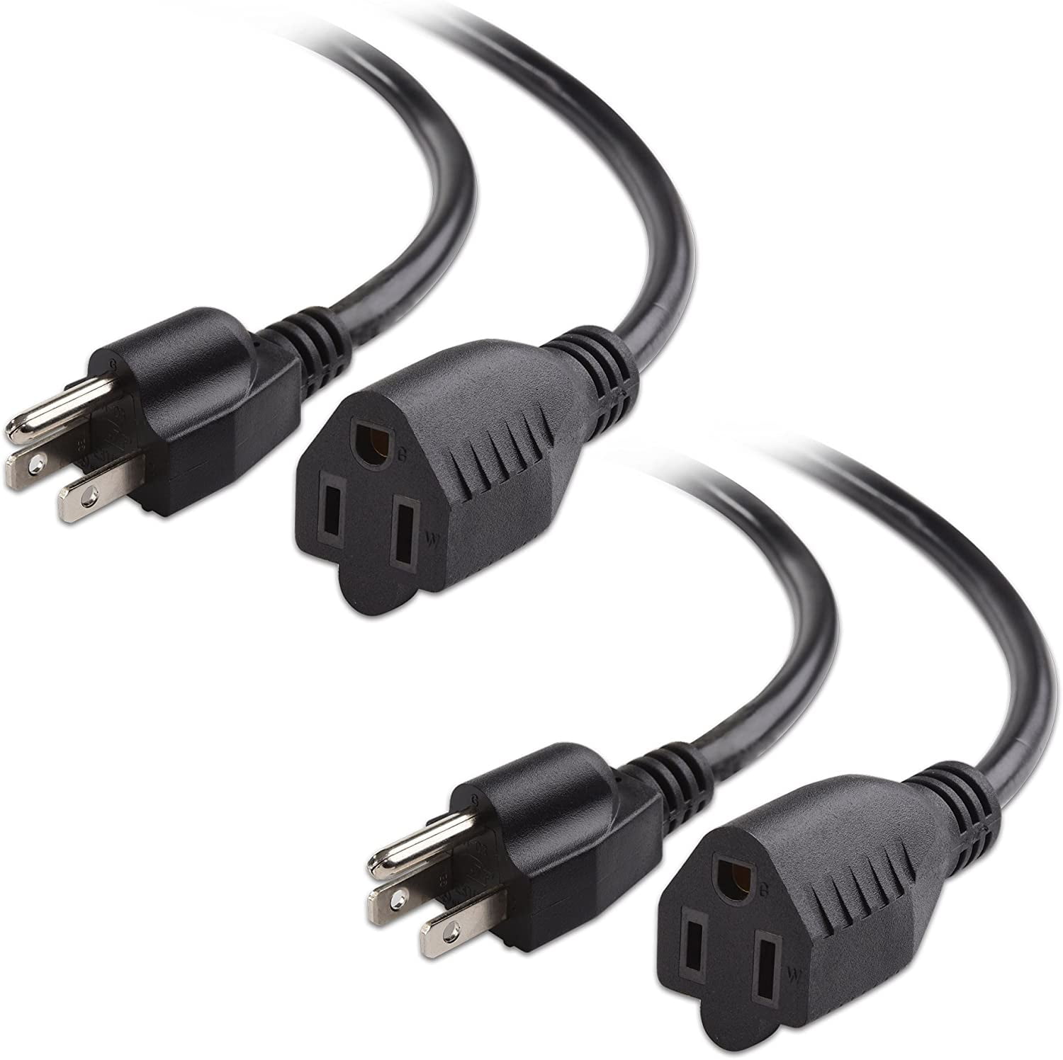 [UL Listed] Cable Matters 2Pack 16 AWG Heavy Duty AC Power Extension