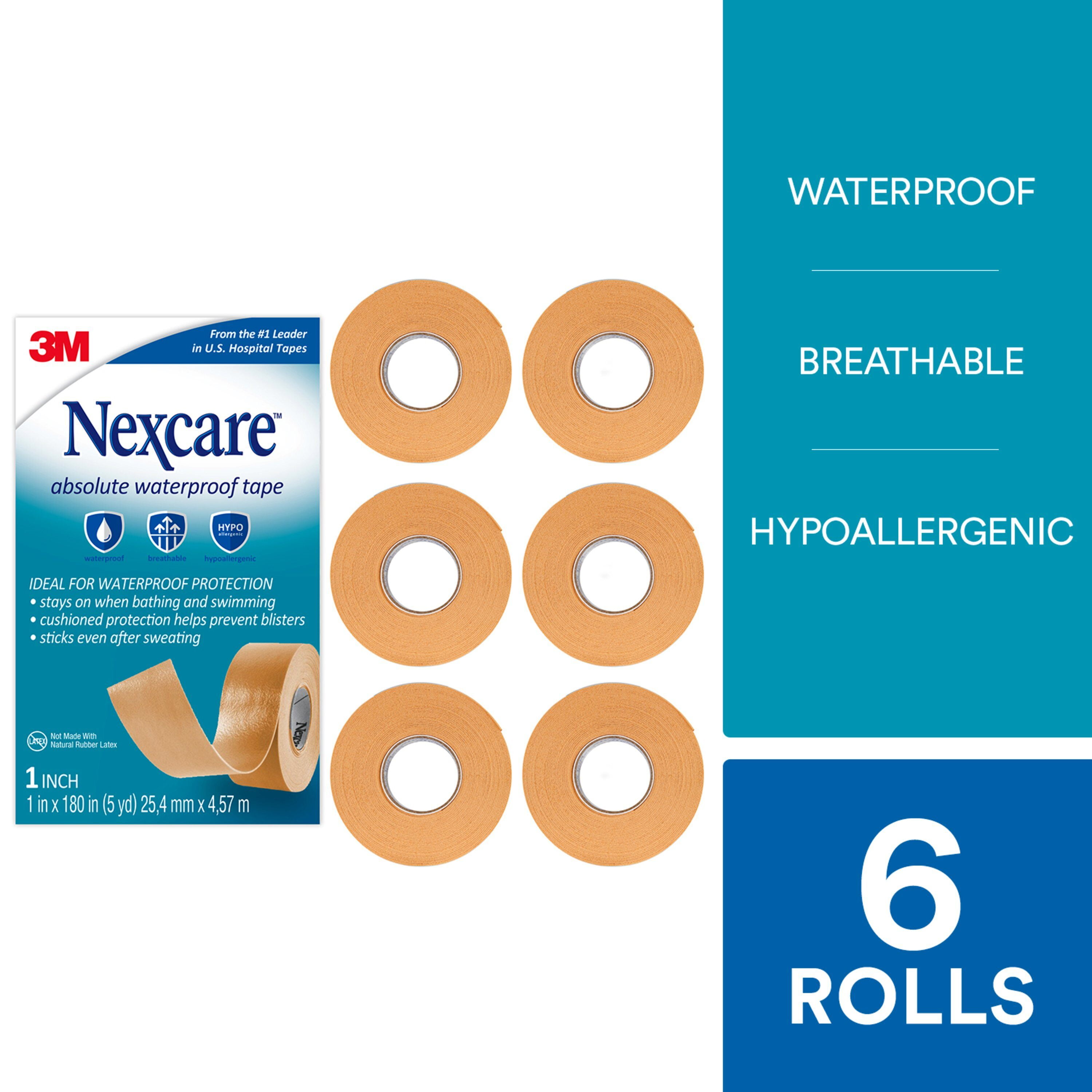 Nexcare Absolute Waterproof First Aid Tape, Made by 3M, 1 inch x 5