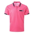 thumbnail image 3 of Zylanna Men's Button Polo Shirts Tee, Short Sleeve Solid Color Turndown Collar Summer Casual Pullover for Men Watermelon Red Size S, 3 of 4
