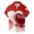thumbnail image 2 of TrendVibe365 Pink Mens Button down Shirts Short Sleeve Solid Color Valentines Day Clothes Plus Size Polyester Casual Button up Love Heart Printed Lover Gift Blouse Tops for Valentines Gifts S, 2 of 5