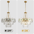 thumbnail image 4 of KPIBEST 3-Tier Modern Electric Crystal Hanging Round Chandelier, 4 of 12