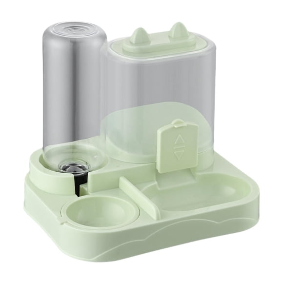 Comedero automático 2 en 1 para mascotas, dispensador de agua, estación de alimentación compacta, cuenco desmontable para animales pequeños y gatitos. Verde