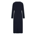 thumbnail image 5 of LSOLMD Women's Fleece Pullover Sweatshirt Dress Casual Loose Crewneck Long Sleeve Maxi Dresses with Pockets, 5 of 6