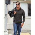 thumbnail image 2 of COOFANDY Mens Hooded Sweatshirt Long Sleeve Quilted Sweatshirt Casual Fashion Pullover Hoodies with Pocket, 2 of 9