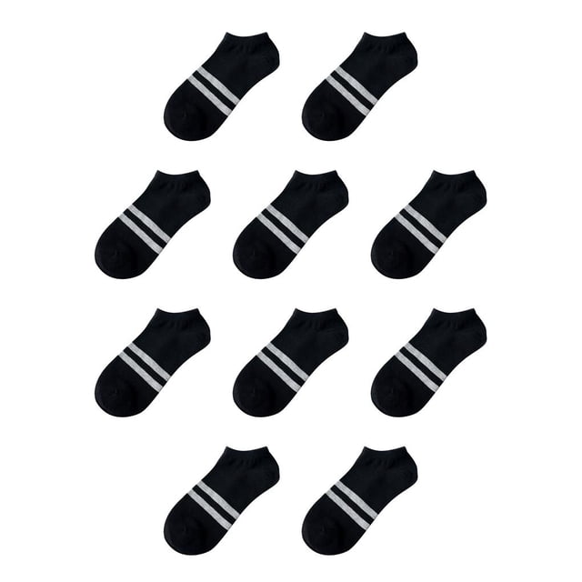 Minnieouse Calcetines para hombre de tela de algodón de primera para una comodidad Calcetines atléticos para los tobillos Calcetines deportivos Negro 10Conjunto