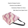 thumbnail image 3 of FORMRS Womens Canvas Tote Bag with Zipper Inner Pocket Shoulder Handbag, Pink Brown Pattern, 3 of 7