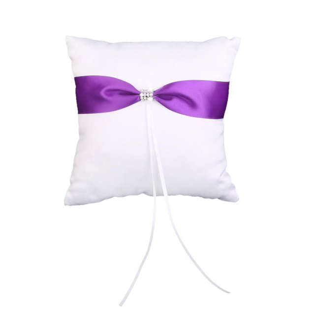 Almohada de Novio Almohada de con de Imitación Decoración de Púrpura Gloria Portador del anillo