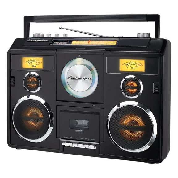 Studebaker Sound Station Portable Stereo Boombox with Bluetooth/CD/AM-FM Radio/Cassette Recorder