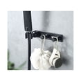 thumbnail image 1 of ZHAOCHENG Ganchos de boquilla de pulverización de aluminio, ganchos de fila sin clavos para baño, ganchos que no dejan marcas, soporte para ducha de mano, negro, 1 of 5