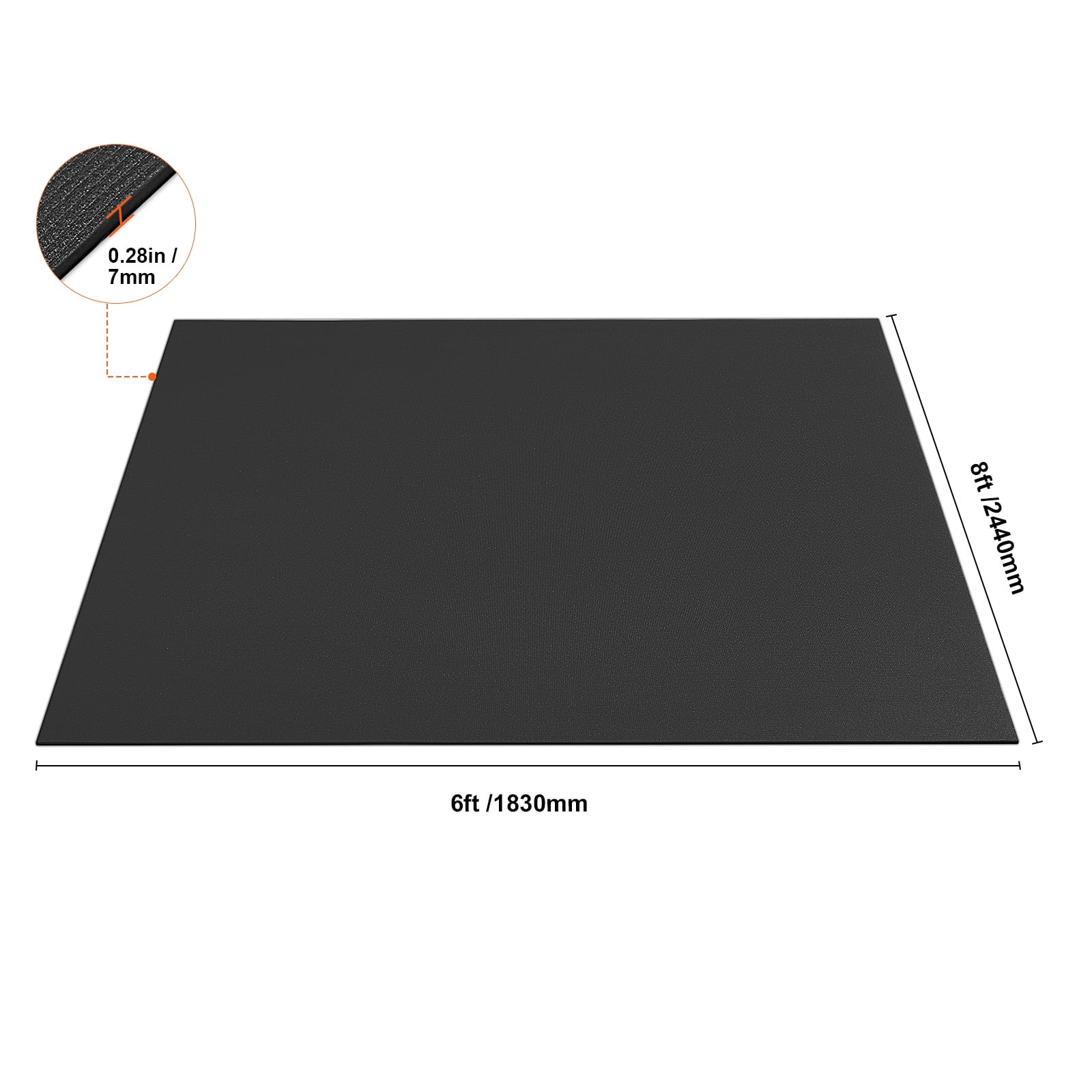 VEVOR Exercise Mat, Non Slip High Density Premium Yoga Mat, Exercise Yoga Mat for Men & Women, Fitness & Exercise Mat with Bag & Carry Strap, for All Types of Home Yoga, Floor Workout (8x6ft)