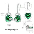thumbnail image 3 of Juwaliy Cat Butterfly Earrings for Women 925 Sterling Silver Heart May Birthstone Hook Dangling Earring Emerald Green Rose Flower Jewelry Birthday Mother's Day Gift, 3 of 9