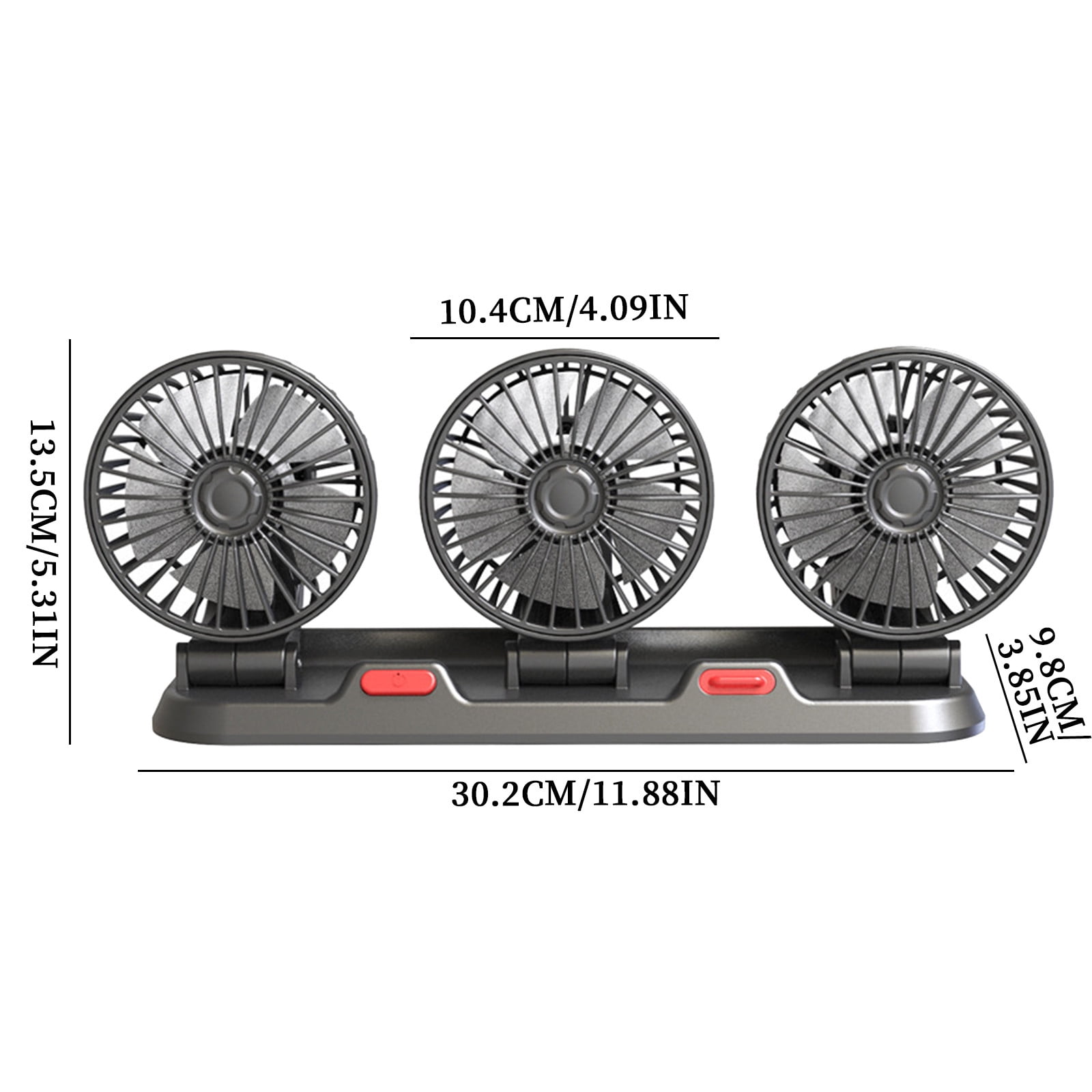 LWITHSZG Car Fan Portable Auto Cooling Fan ThreeHead Rotatable Vehicle Fan Strong Wind Air Circulation Fan for Car Dashboard Electric Fan for Truck SUV Sedan RV Van