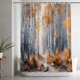 thumbnail image 4 of Abstract Autumn Forest Natural Scene Shower Curtain for Bathroom, Oil Painting Art Tree Plant Waterproof Shower Curtains Washable Quick Dry with Hooks Bathtub Curtains 60x72IN, 4 of 9