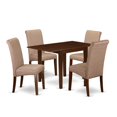 thumbnail image 2 of East West Furniture Norden 5-piece Wood Dining Set in Mahogany/Brown, 2 of 5