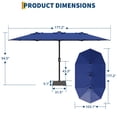 thumbnail image 3 of EastVita 15 FT Double Sided Patio Umbrella with LED Lights Heavy Duty Waterproof and Windproof Umbrella for Poolside Lawn and Backyard Blue, 3 of 5