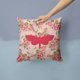 thumbnail image 2 of Carolines Treasures Moth Shabby Chic Pink Roses Fabric Decorative Pillow 14Hx14W multicolor, 2 of 4