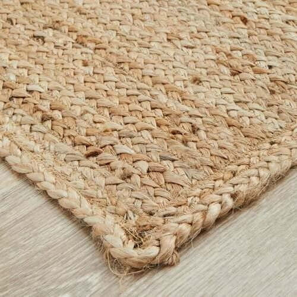 Agro Richer Natural Beige Color Square Jute Area Rugs for Living, Carpet for Kitchen outdoor & Indoor Rugs (2x2" Feet)