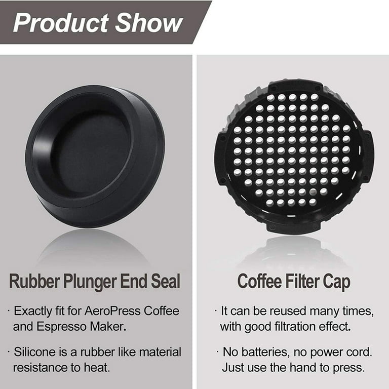 Coffee Filter Paper Cap & Plunger End Gasket Seal Sets Fit For Coffee And Espresso  Maker