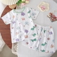 thumbnail image 2 of Staki Toddler Short Pajama Set Girls Pajamas Summer Jammies Short Sleeves Matching 2 Piece Set Trendy PJS for Little & Big Kids 3T 4T 5T Green,4-5 Years, 2 of 4