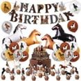 thumbnail image 1 of Set de decoración para fiestas de cumpleaños con temática de caballos, 24 piezas, con globos, 1 of 2