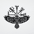 thumbnail image 3 of Nor.dic Raven Metal Viking Wall Art Decor, Vi.king Sym.bol Metal Wall Art, Home Decoration, 3 of 4