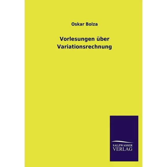 Vorlesungen über Variationsrechnung (Paperback)