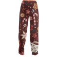 thumbnail image 7 of Christmas Petite Pajamas for Women Fall Flannel Christmas Snowflake Print Pj Bottoms Holiday Elastic Waist Soft Pajama Pants Comfy Casual Sleep Lounge Pants Deep Red 2XL, 7 of 7