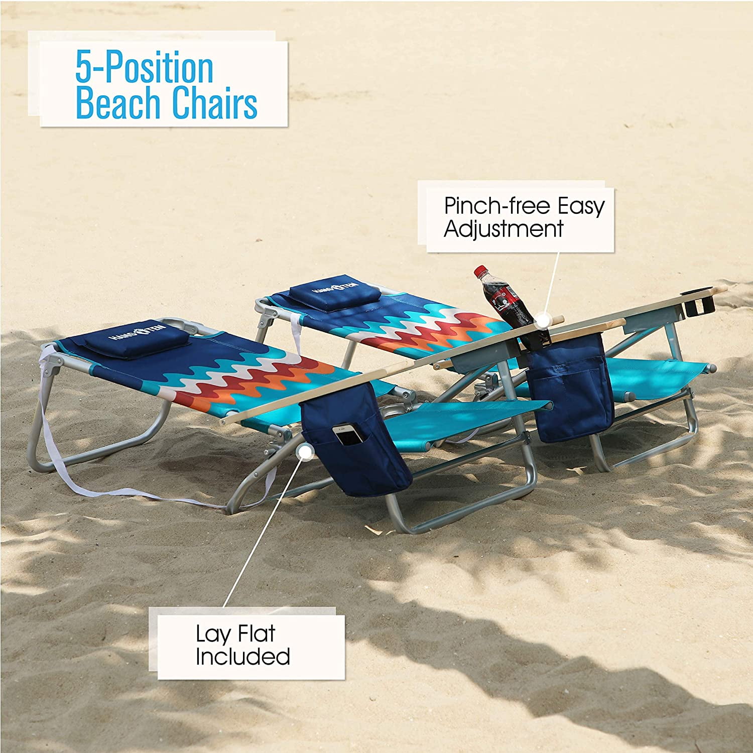 Hang Ten Beach Chairs Folding Lightweight 2 Pack Backpack
