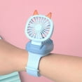 thumbnail image 6 of Qocolhg Watch Fan USB Rechargeable Fan with Comfortable Wrist Strap Portable Mini Fan Watch Built in Colorful LED Change Light, Outdoor Handheld Small Fan Gift for Kids, Blue, Summer Clearance, 6 of 6
