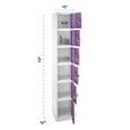 thumbnail image 3 of AdirOffice 72 in. H x 12 in. W x 12 in. D 6-Compartment Steel Tier Key Lock Storage Locker in Purple (4-Pack), 3 of 13