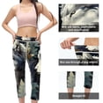thumbnail image 3 of Wolf Women's High Waist Printed Capris Gym Leggings for Running, Fitness, Yoga - Not See-Through, 3 of 6