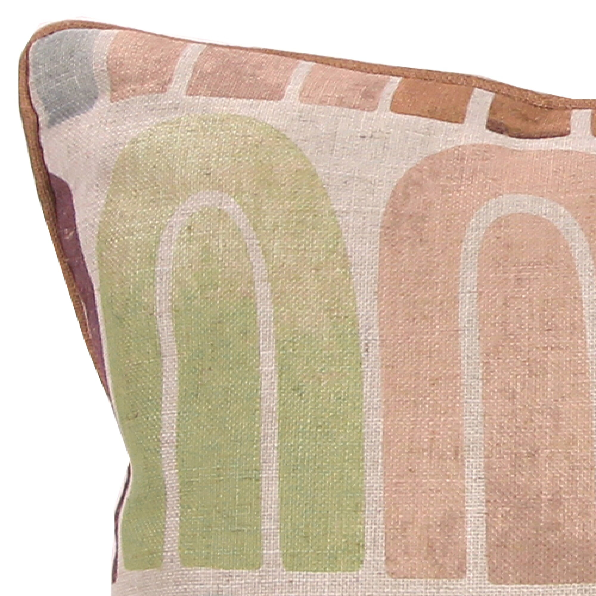 Jordan Manufacturing 18" x 18" Multicolor Arches Geometric Square Decorative Throw Pillow with Welt