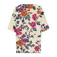 thumbnail image 4 of Uaswgudfs Plus Size ​Women's V-Neck Floral & Bird Print Blouse: Relaxed Fit & Lightweight Fabric for Trendy Summer TopsMulticolor-AS, 4 of 5