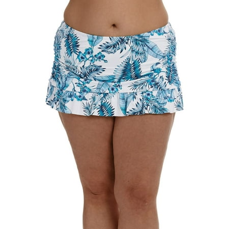 La Blanca AQUAMARINE Plus Size Tranquility Ruffle Swim Skirt  US 20W