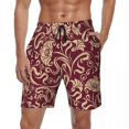 thumbnail image 1 of Baroque Print Board Shorts Summer Blue and Gold Board Short Pants Man Fast Dry Hawaii Printed Large Size Swim Trunks, 1 of 5