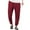 Wine, variant on hotojiny Cotton Linen Pants Men Stylish Loose Fit Cinch Bottoms Summer Beach Pants Comfortable Elastic Waist Drawstring Cargo Pants