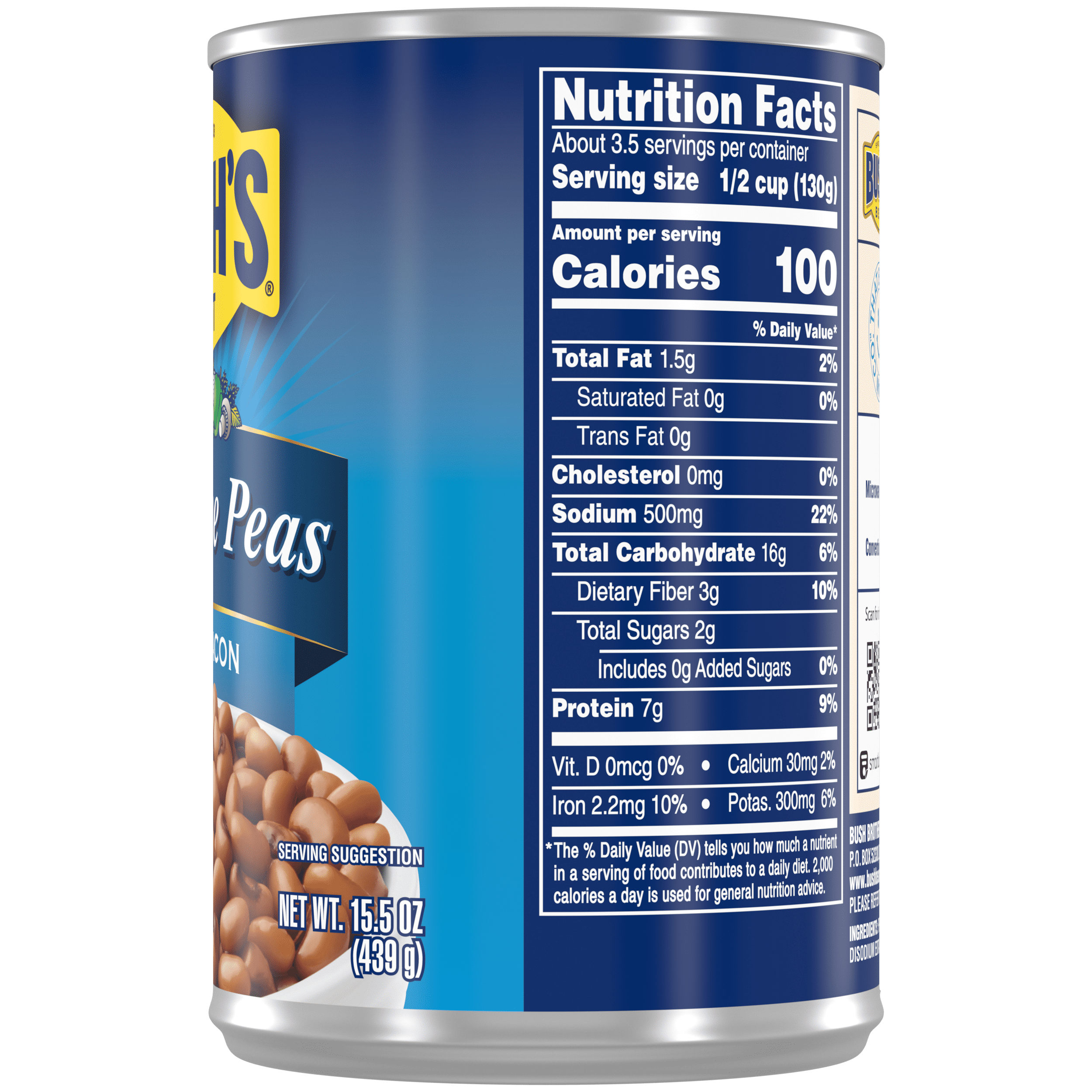 (12 pack) Bushs Blackeye Peas with Bacon 15.5 OZ