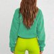 thumbnail image 5 of Sudadera Sudaderas informales para mujer, traje de vacaciones de mezcla de algodón con cordón y dobladillo con media cremallera Ygjytge Verde T M para Mujer, 5 of 6