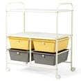 thumbnail image 2 of Spaco 4 Drawers Shelves Rolling Storage Cart Rack-Yellow, Craft Organizers and Storage, Multipurpose Organizer Cart for Home, Office, School, 2 of 9