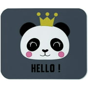 Yeuss Hello Panda Mouse Pad Rectangular Non-Slip Mousepad, Cute Panda Cartoon Animal Design Gaming Mouse Pads, Gray