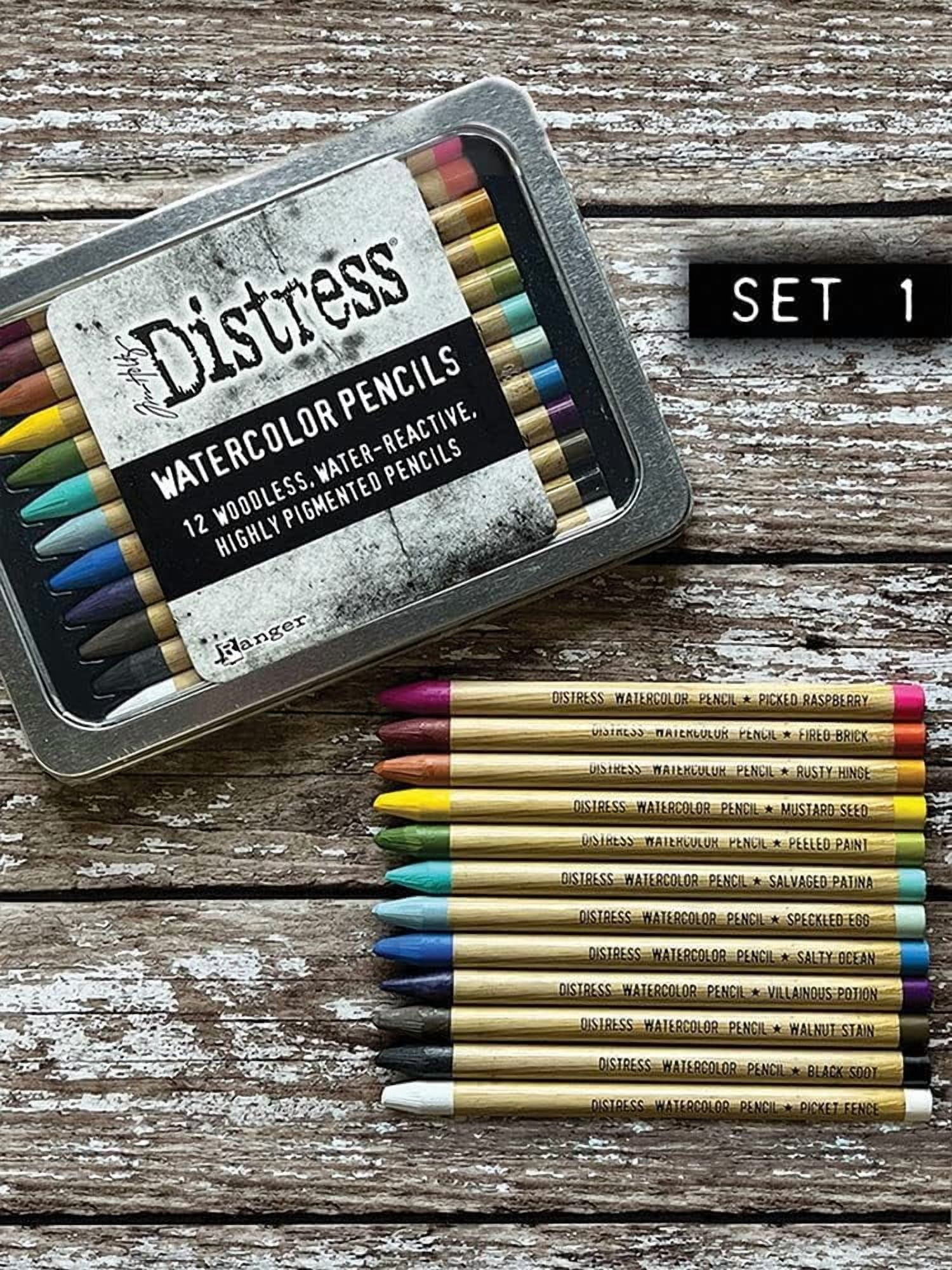Ranger Ink Tim Holtz Distress Watercolor Pencil Bundle Set 1, 2, & 3 – 36 Count | Set-1 (TDH76308), Set-2 (TDH76315), Set-3 (TDH76643) | Premium Water-Reactive Pigments in a Variety of Vibrant Colors