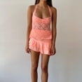 thumbnail image 3 of Women Y2K Lace Floral Cami Crop Tops Sexy Tie-Up Halter Neck Sleeveless Camisole Slim Fit Shirt Backless Going Out Tank Top, 3 of 5